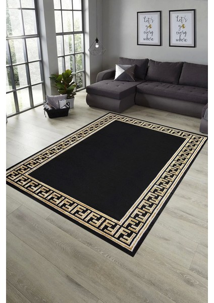 Elizza Collection Modern Salon ve Oturma Odası Halısı - Krem Siyah