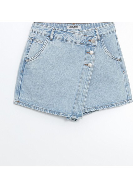 Yeni Sezon Standart Fit Kadin Jean Sort Etek - S53991Z8