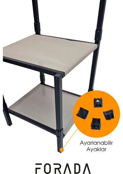 Köşe Rafı Askılıklı Siyah
