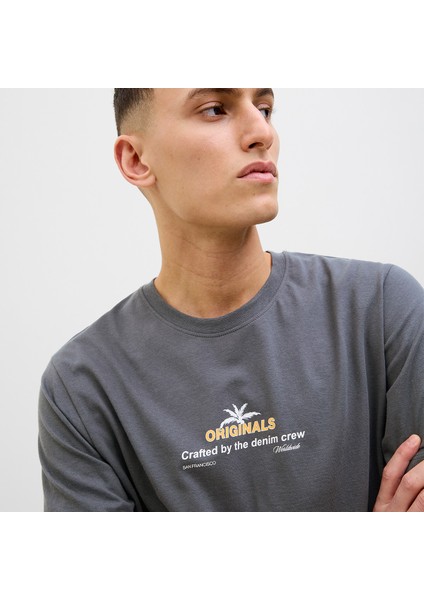 Jack&jones Star Erkek Gri Yuvarlak Yaka Tişört fırsatları