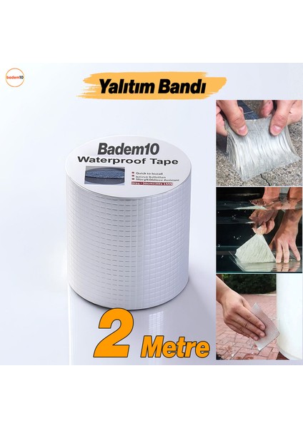 Çatı Izolasyon Bandı 2 Metre Su Sızdırmazlık Geçirmezlik Yalıtım Çamur Tamir Çatlak Boru Bant 96 mm