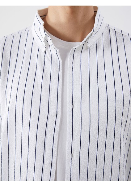 Yeni Sezon Slim Fit Cizgili Erkek Gomlek - S60100Z8 modelleri