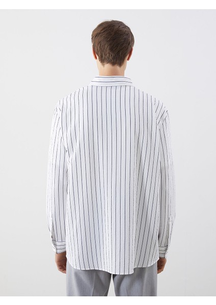 Yeni Sezon Slim Fit Cizgili Erkek Gomlek - S60100Z8 fırsatları