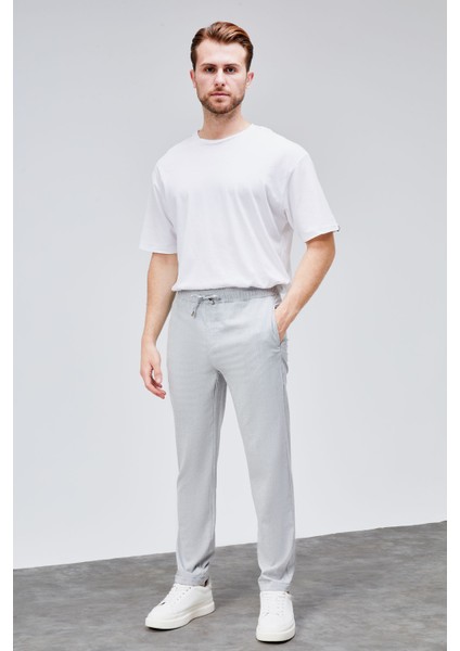 Erkek Gri Relaxed Fit Yandan Cepli Beli Lastikli Bağcıklı Duble Paça Jogger Pantolon BOLT-1998 indirimleri