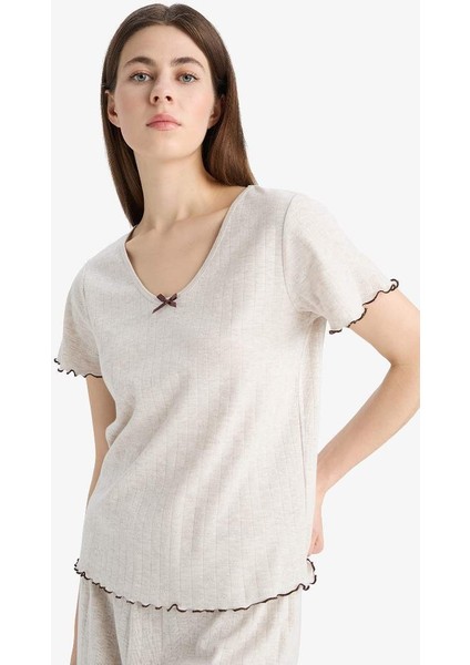 Yeni Sezon Pijama Takımı Kısa Kollu Üst Esnek Belli Uzun Altı-Fall In Love modelleri