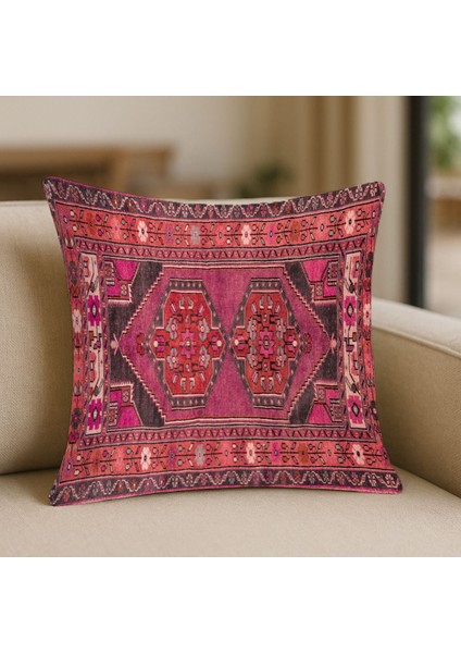 Pembe Otantik Desenli Baskı Kırlent Kılıfı fiyatları