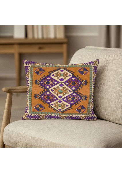 Klasik Etnik Tarzda Kırlent Kılıfı Kare