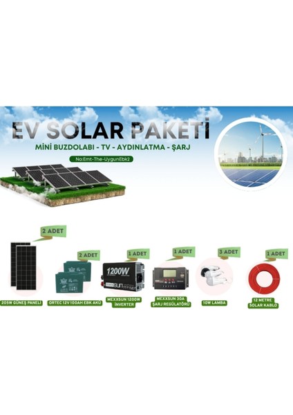 Yayla Karavan Bahçe Solar Sistem Mini Buzdolabı, LED Tv, Aydınlatma Güneş Enerji Sistemi modelleri