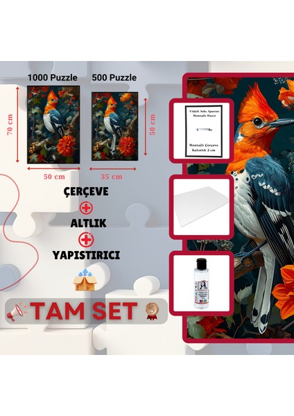 1000 Parça Puzzle Çerçevesi Altlık Yapıştırıcı Tam Set