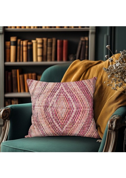 Motif Etnik Desenli Baskı Kırlent Kılıfı