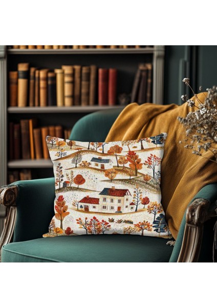 Anadolu Tarzı Desenli Kırlent Kılıfı Kare fiyatları