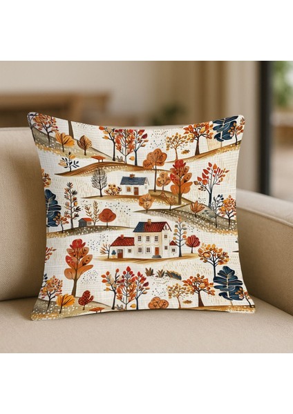 Anadolu Tarzı Desenli Kırlent Kılıfı Kare fırsatları