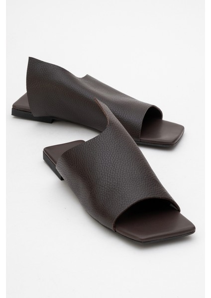 Lucky Kahverengi Hakiki Deri Kadın Terlik