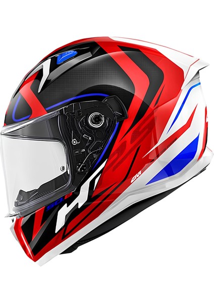 Gıvı 50.8 Racer Beyaz-Kırmızı-Siyah Kask