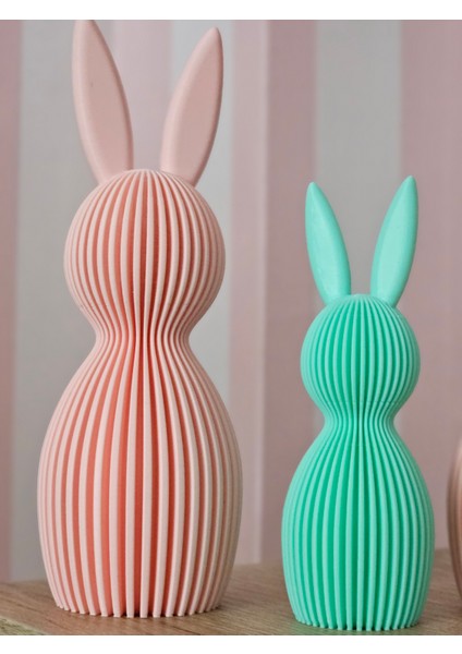 Çocuk Odası Dekoratif Biblo Süs 2'li Set Açık Pembe - Su Yeşili Dmrz Home