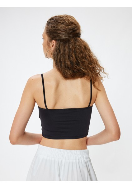 Yeni Sezon Crop Atlet Basic Ip Askılı Slim Fit