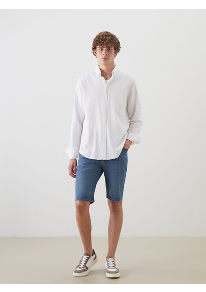 Yeni Sezon Slim Fit Erkek Jean Sort - S5K974Z8