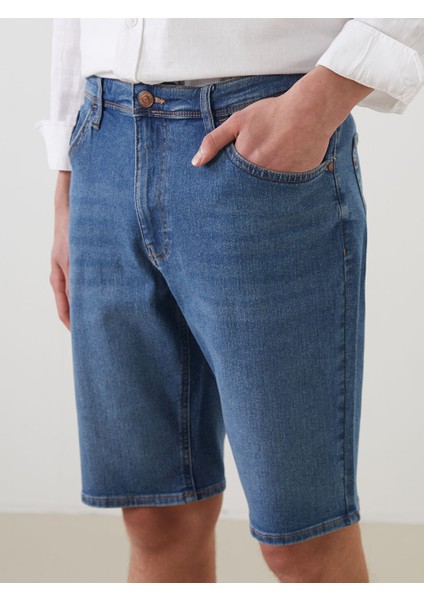Yeni Sezon Slim Fit Erkek Jean Sort - S5K974Z8