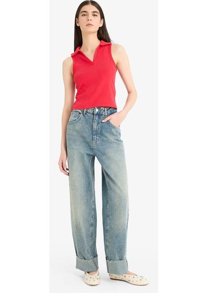 Yeni Sezon Slim Fit Dar Kesim Polo Yaka Ribana Atlet fiyatları
