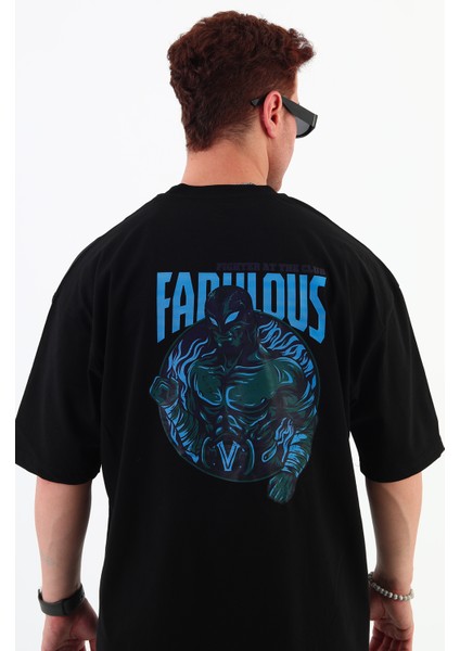 Fabulous-Oversize Tişört | Sırt Baskılı – Minimal Göğüs Desenli Unisex Tshirt