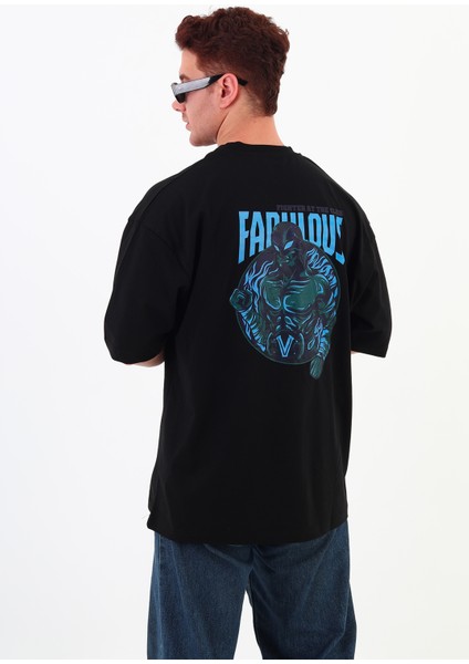 Fabulous-Oversize Tişört | Sırt Baskılı – Minimal Göğüs Desenli Unisex Tshirt