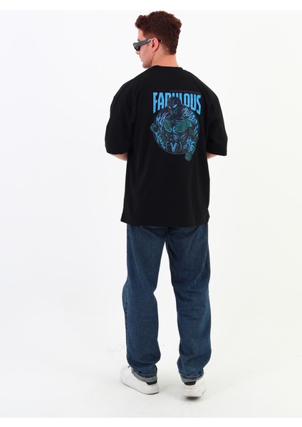 Fabulous-Oversize Tişört | Sırt Baskılı – Minimal Göğüs Desenli Unisex Tshirt