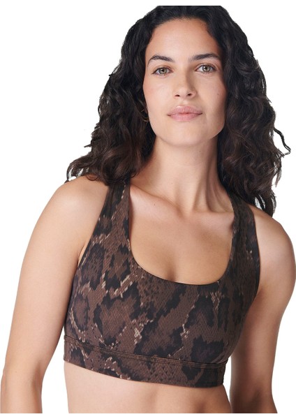 Super Soft Reversible Kadın Kahverengi Yoga Bra
