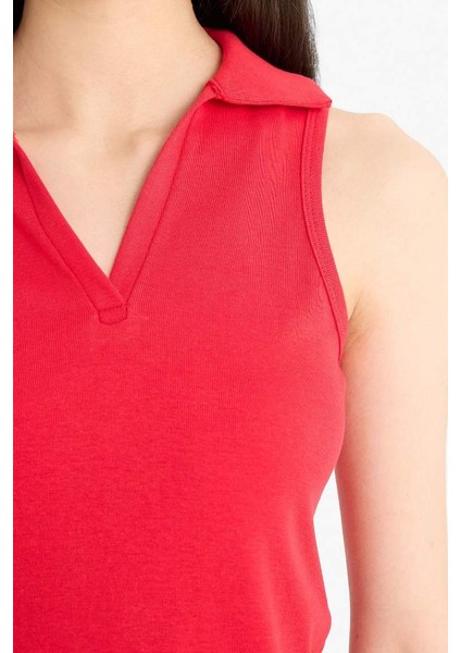 Yeni Sezon Slim Fit Dar Kesim Polo Yaka Ribana Atlet indirimleri