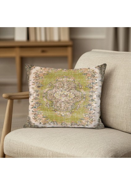 Vintage Kilim Desenli Kırlent Kılıfı Kare