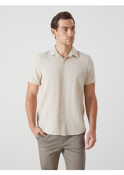 Yeni Sezon Regular Fit Kisa Kollu Poplin Erkek Gomlek - S5JQ67Z8