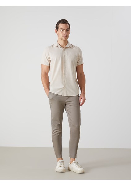Yeni Sezon Regular Fit Kisa Kollu Poplin Erkek Gomlek - S5JQ67Z8
