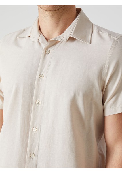 Yeni Sezon Regular Fit Kisa Kollu Poplin Erkek Gomlek - S5JQ67Z8