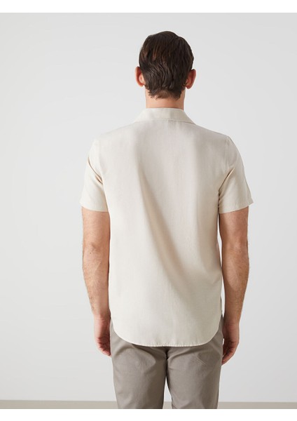 Yeni Sezon Regular Fit Kisa Kollu Poplin Erkek Gomlek - S5JQ67Z8