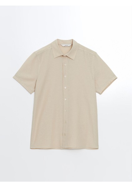 Yeni Sezon Regular Fit Kisa Kollu Poplin Erkek Gomlek - S5JQ67Z8