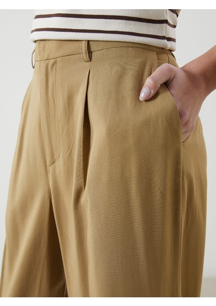 Yeni Sezon Beli Lastikli Keten Karisimli Kadin Pantolon - S5IK72Z8 modelleri