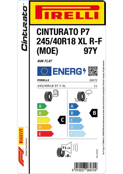 245/40 R18 97Y Xl Rft Moe Cint P7 Oto Yaz Lastigi (Üretim Yılı:2024) fiyatları