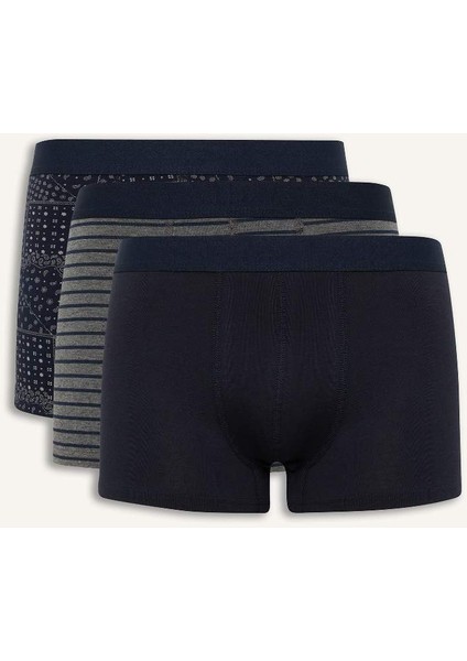 Yeni Sezon Regular Fit Şal Desenli 3'lü Boxer