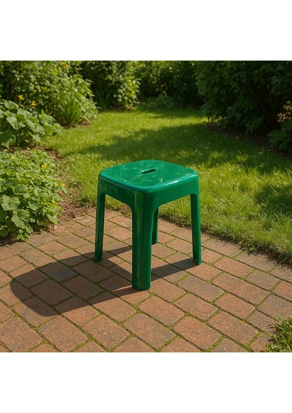 Tabure Sağlam Plastik Kırılmaya Dayanıklı Bahçe, Balkon ,banyo Yeşil modelleri
