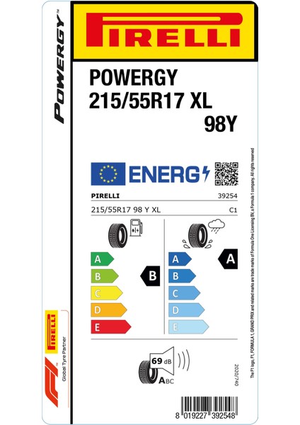 215/55 R17 98Y Xl Powergy Oto Yaz Lastigi (Üretim Yılı:2025) fiyatları
