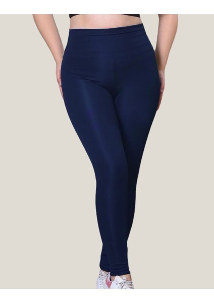 Toparlayıcı Yüksek Bel Kadın Günlük Spor Parlak Tayt ( Lacivert, Xl ) modelleri