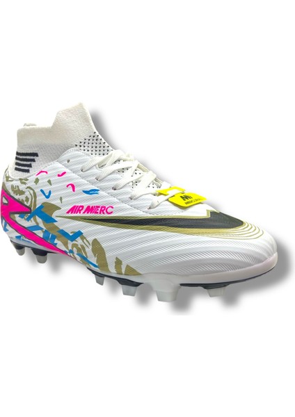 Çoraplı Unisex Krampon Halısaha & Çimsaha Ayakkabı Beyaz Fuşya Desenli fiyatları