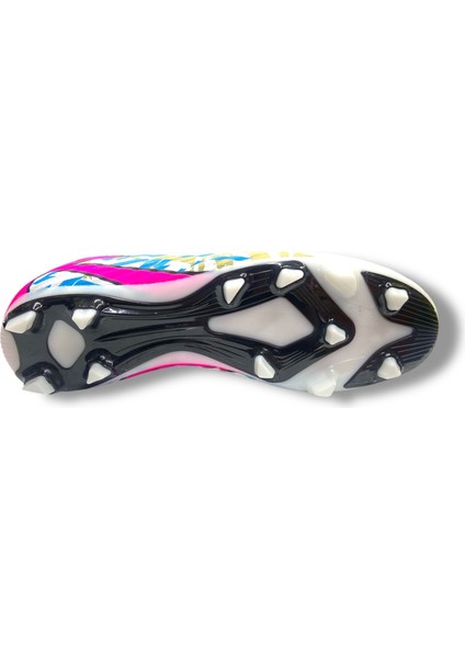 Çoraplı Unisex Krampon Halısaha & Çimsaha Ayakkabı Beyaz Fuşya Desenli indirimleri