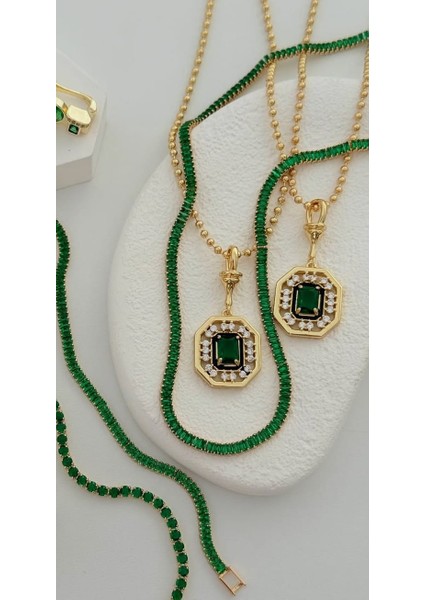 Çelikyeşil Taşlı Leyla Kolye fiyatları