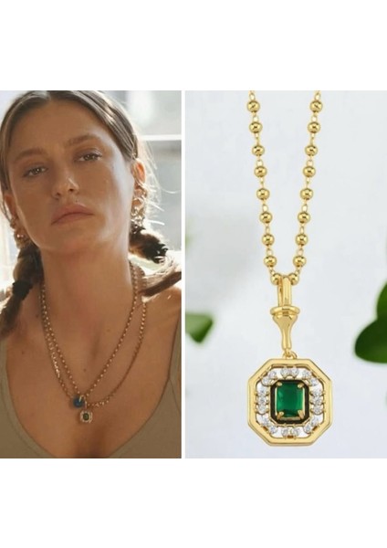 Çelikyeşil Taşlı Leyla Kolye fırsatları