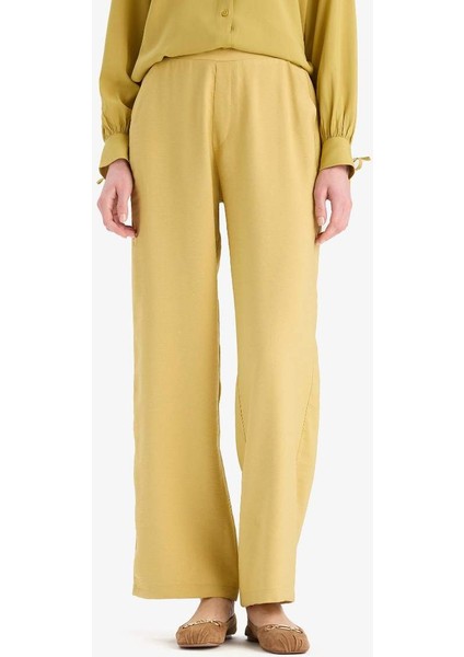 Yeni Sezon Wide Leg Basic Düz Geniş Paça Pantolon