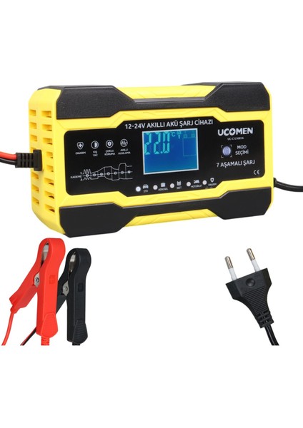 UC-C121001A Sari 12/24 Volt 10 Amper LED Göstergeli Akü Şarj Cihazi