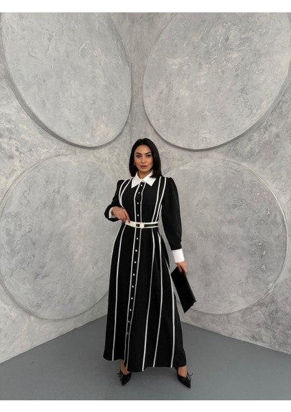 Atlas Kumaş Elbise(Kemer Dahildir)