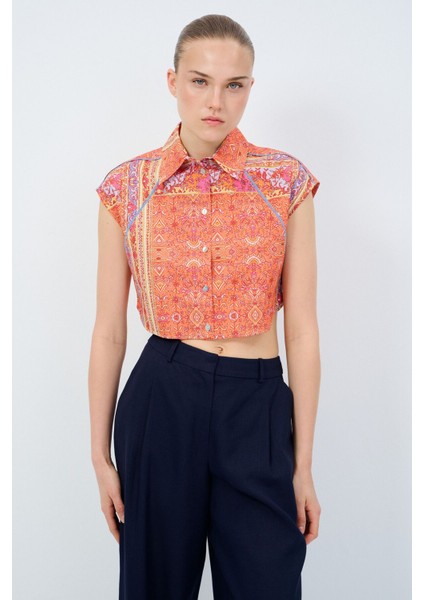 Nakış Detaylı Kolsuz Gömlek