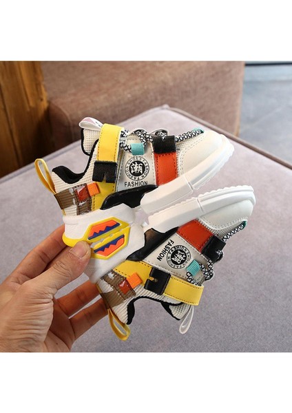 Junisteps Renkli Rahat Nefes Alabilir Cırtlı Günlük Çocuk Spor Ayakkabı - Beyaz