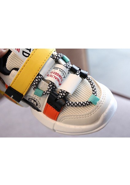 Junisteps Renkli Rahat Nefes Alabilir Cırtlı Günlük Çocuk Spor Ayakkabı - Beyaz
